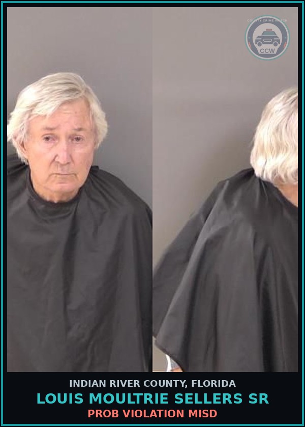 Booking mugshot of Louis Moultrie Sellers Sr in Indian River County
