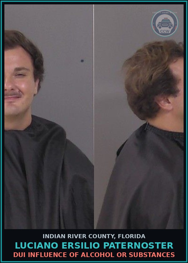 Booking mugshot of Luciano Ersilio Paternoster in Indian River County