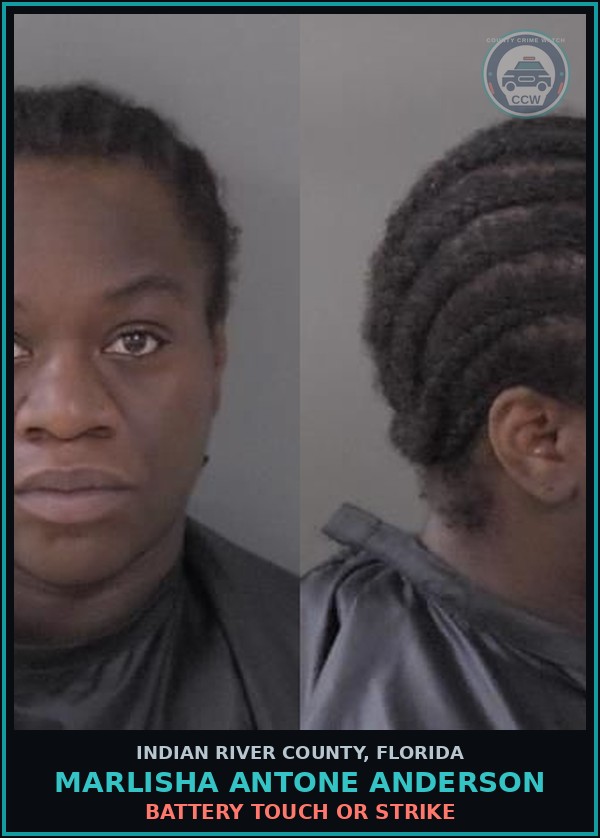Booking mugshot of Marlisha Antone Anderson in Indian River County