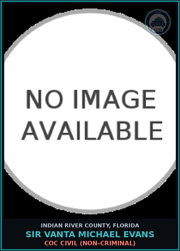 Booking mugshot of Sir Vanta Michael Evans in Indian River County
