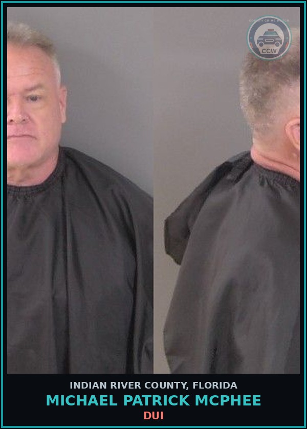 Booking mugshot of Michael Patrick Mcphee in Indian River County