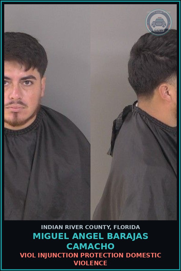 Booking mugshot of Miguel Angel Barajas Camacho in Indian River County