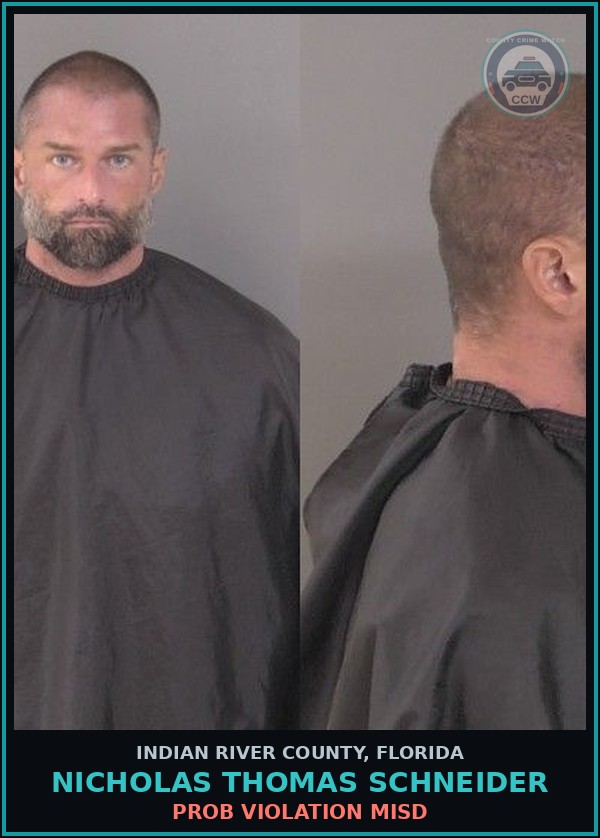 Booking mugshot of Nicholas Thomas Schneider in Indian River County
