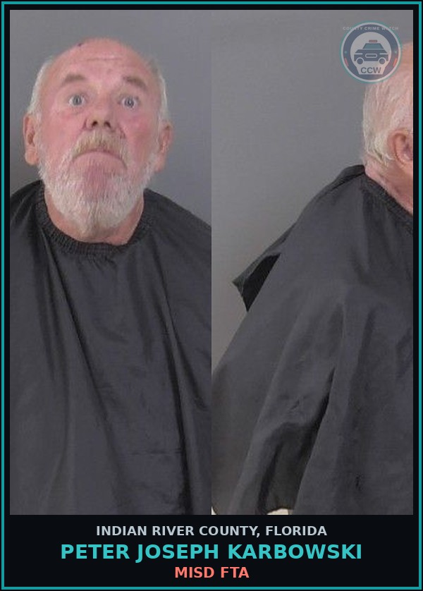 Booking mugshot of Peter Joseph Karbowski in Indian River County