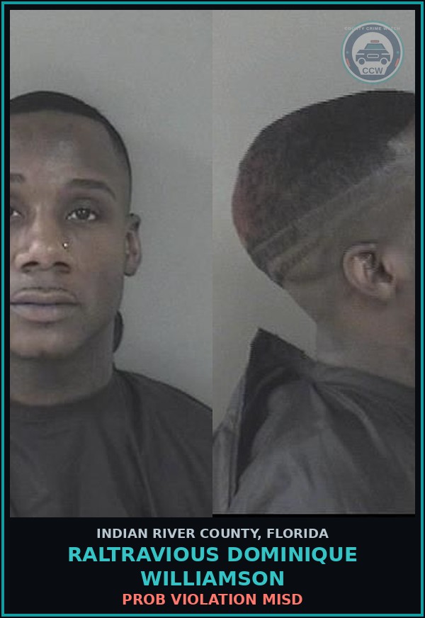 Booking mugshot of Raltravious Dominique Williamson in Indian River County