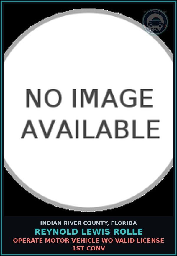 Booking mugshot of Reynold Lewis Rolle in Indian River County