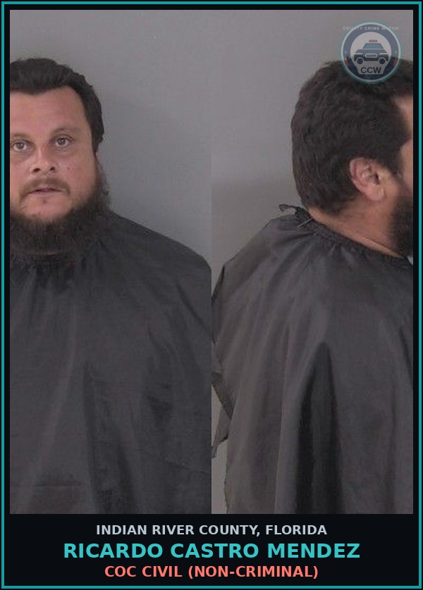 Booking mugshot of Ricardo Castro Mendez in Indian River County