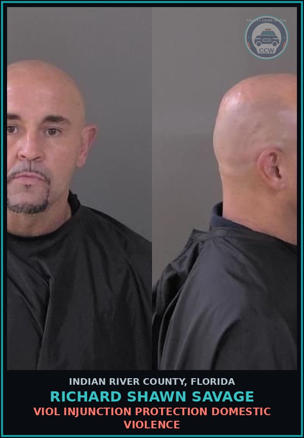 Booking mugshot of Richard Shawn Savage in Indian River County