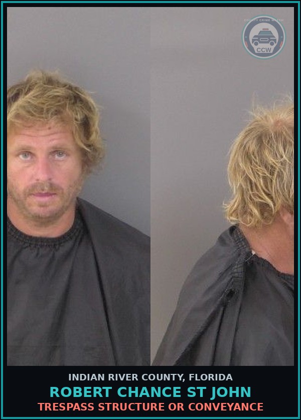 Booking mugshot of Robert Chance St John in Indian River County
