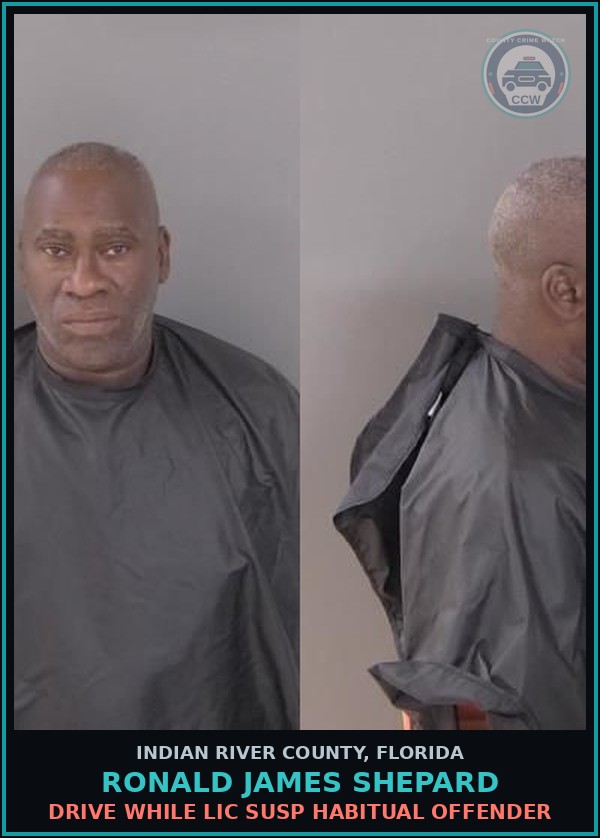 Booking mugshot of Ronald James Shepard in Indian River County