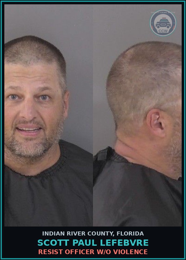 Booking mugshot of SCOTT PAUL LEFEBVRE in Indian River County