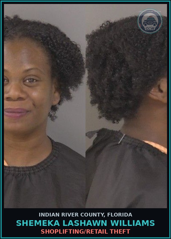 Booking mugshot of Shemeka Lashawn Williams in Indian River County