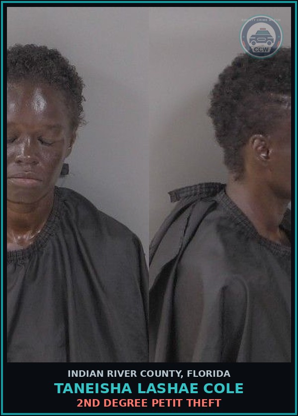 Booking mugshot of TANEISHA LASHAE COLE in Indian River County