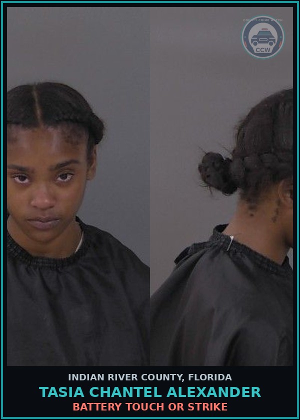 Booking mugshot of Tasia Chantel Alexander in Indian River County