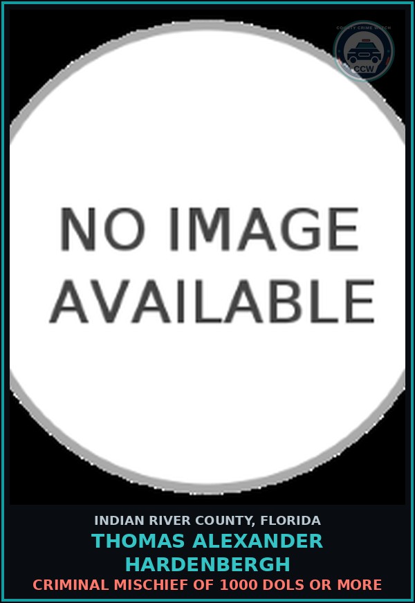 Booking mugshot of Thomas Alexander Hardenbergh in Indian River County