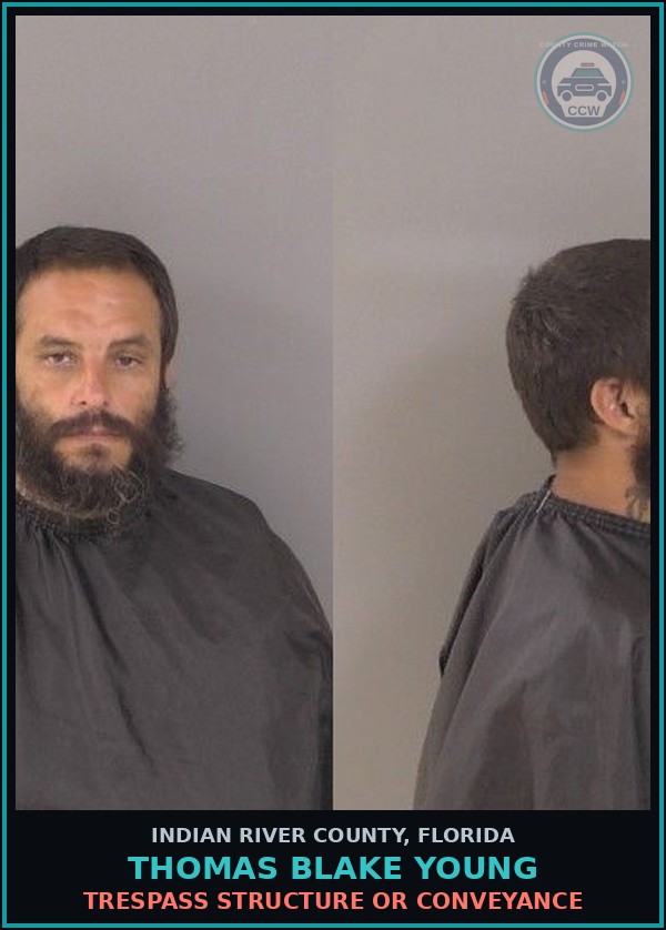 Booking mugshot of Thomas Blake Young in Indian River County