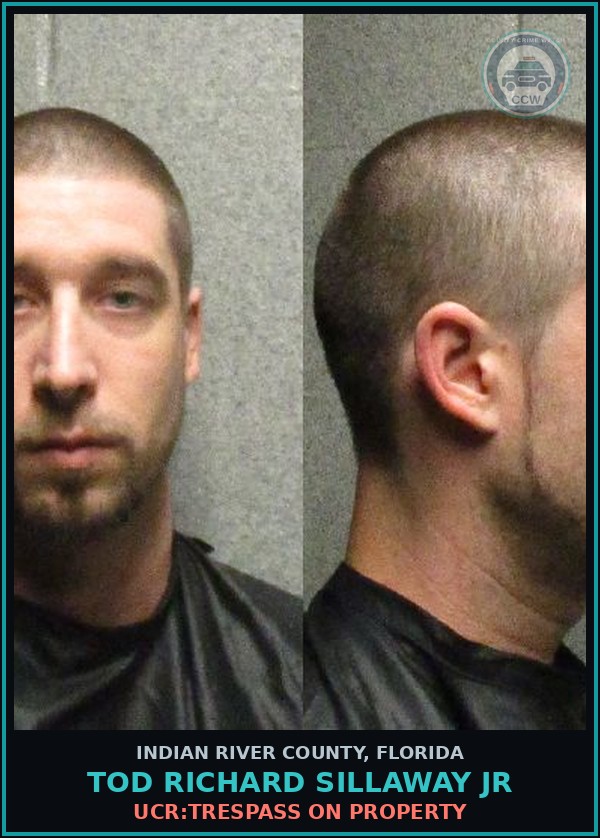 Booking mugshot of Tod Richard Sillaway Jr in Indian River County