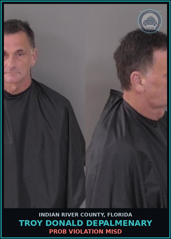 Booking mugshot of Troy Donald Depalmenary in Indian River County