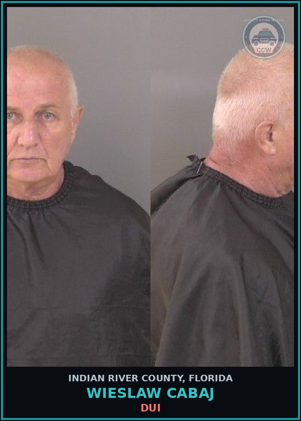 Booking mugshot of Wieslaw Cabaj in Indian River County