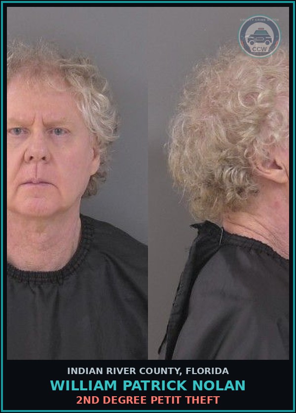 Booking mugshot of William Patrick Nolan in Indian River County