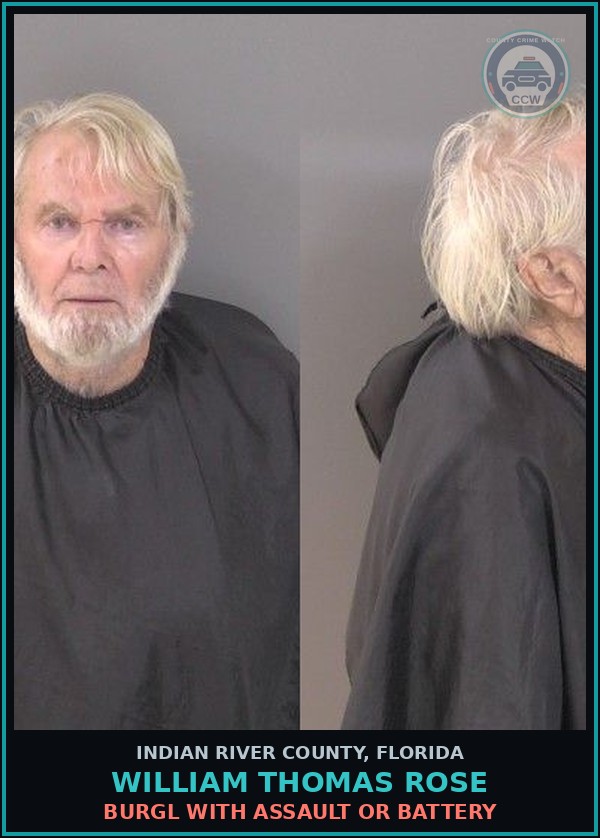 Booking mugshot of William Thomas Rose in Indian River County