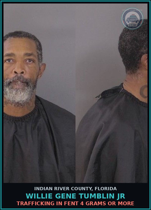 Booking mugshot of Willie Gene Tumblin Jr in Indian River County