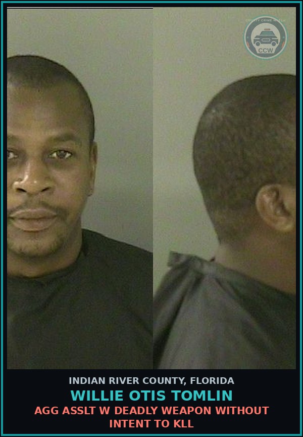 Booking mugshot of Willie Otis Tomlin in Indian River County