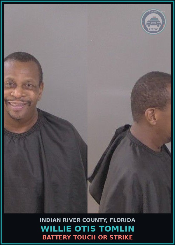 Booking mugshot of Willie Otis Tomlin in Indian River County