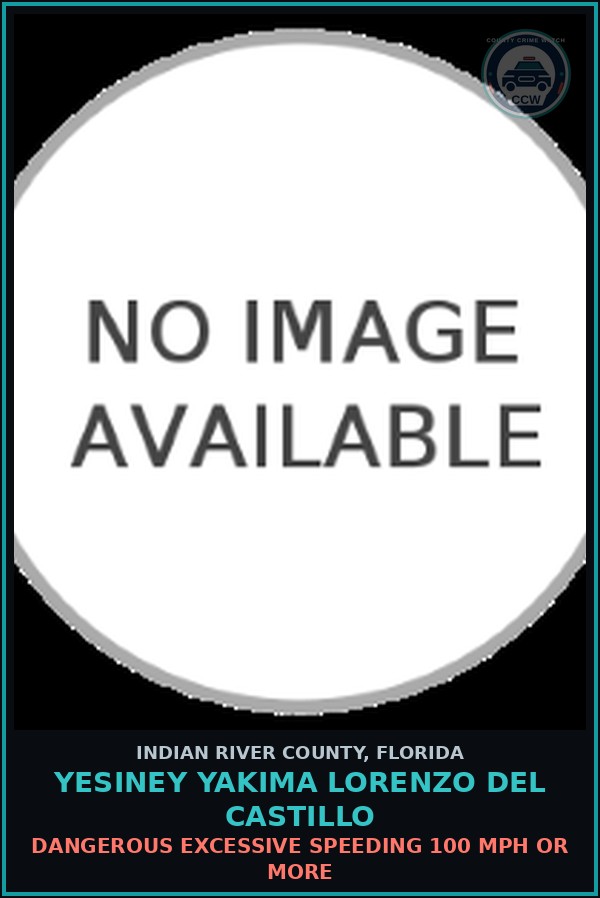 Booking mugshot of Yesiney Yakima Lorenzo Del Castillo in Indian River County