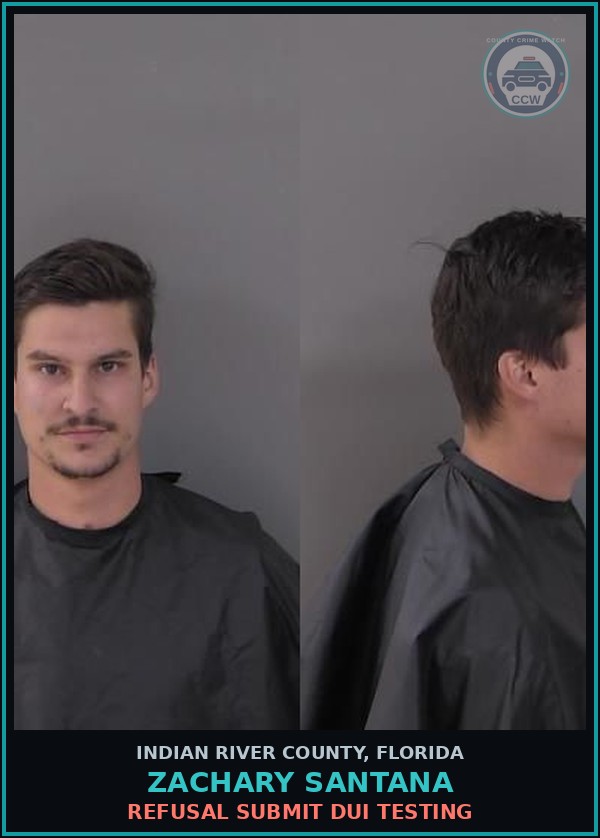 Booking mugshot of ZACHARY SANTANA in Indian River County