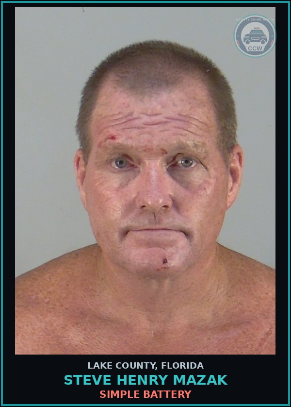 Booking mugshot of STEVE HENRY MAZAK in Lake County