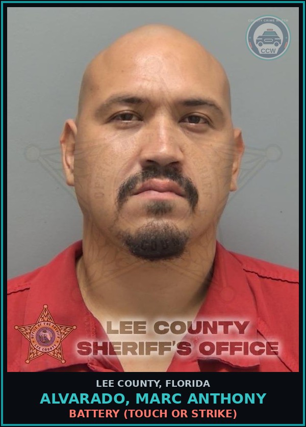 Booking mugshot of ALVARADO, MARC ANTHONY in Lee County
