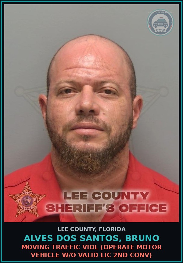 Booking mugshot of ALVES DOS SANTOS, BRUNO in Lee County