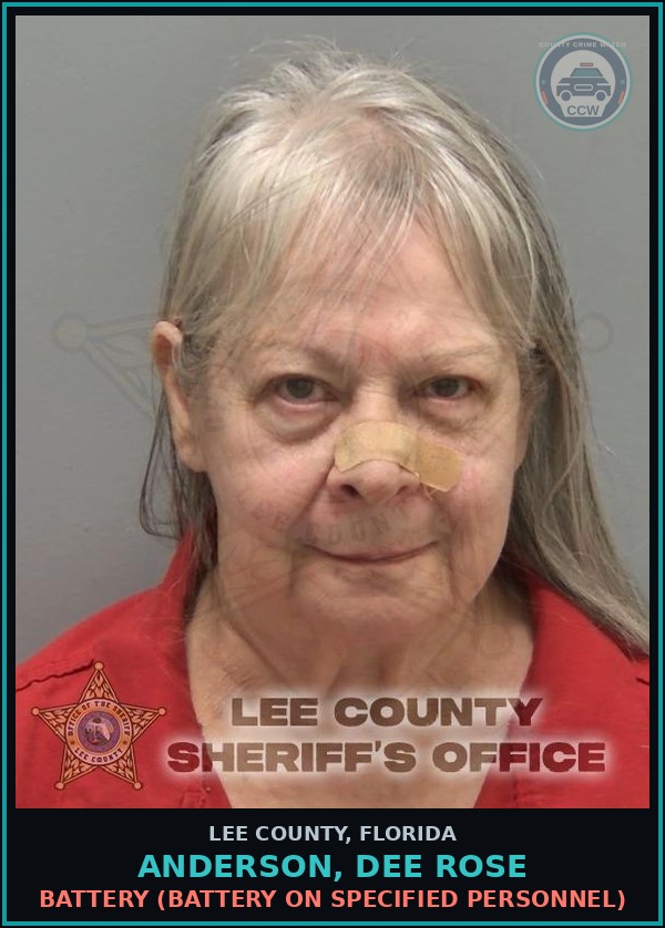 Booking mugshot of ANDERSON, DEE ROSE in Lee County