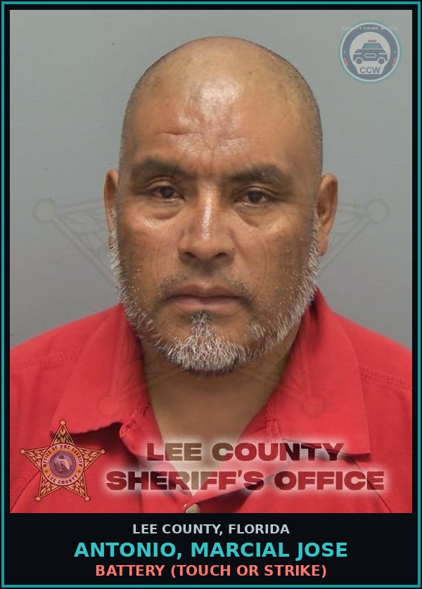 Booking mugshot of ANTONIO, MARCIAL JOSE in Lee County