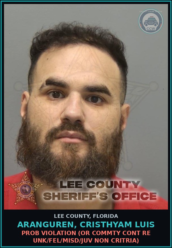 Booking mugshot of ARANGUREN, CRISTHYAM LUIS in Lee County