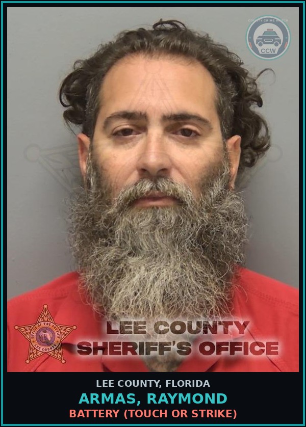 Booking mugshot of ARMAS, RAYMOND in Lee County
