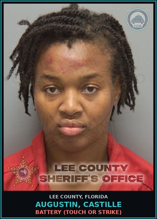 Booking mugshot of AUGUSTIN, CASTILLE in Lee County