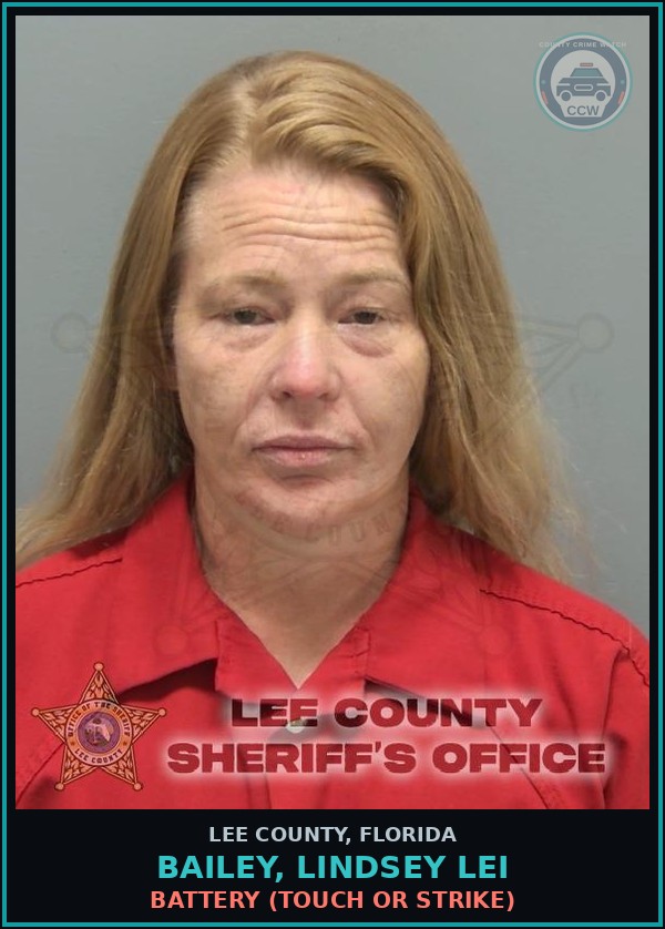 Booking mugshot of BAILEY, LINDSEY LEI in Lee County