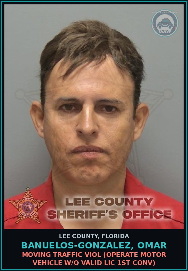 Booking mugshot of BANUELOS-GONZALEZ, OMAR in Lee County
