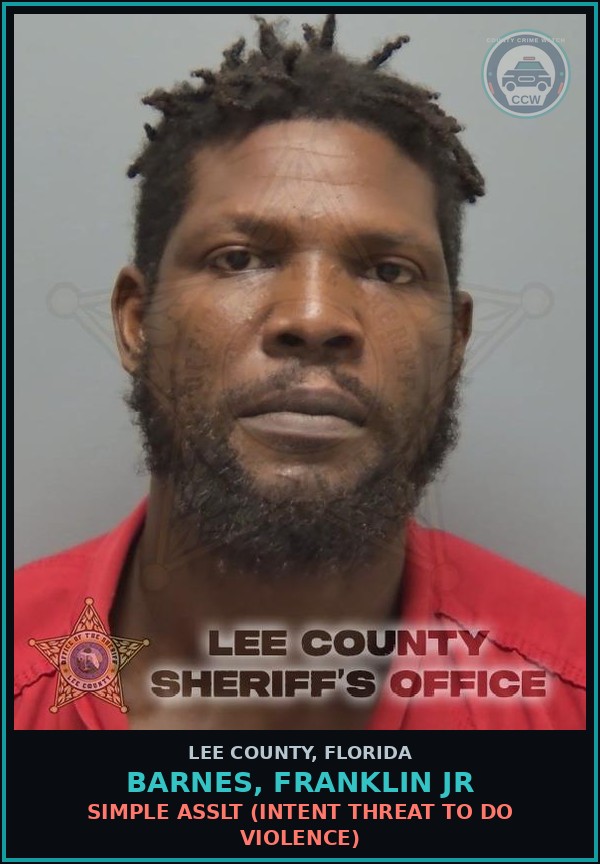 Booking mugshot of BARNES, FRANKLIN JR in Lee County