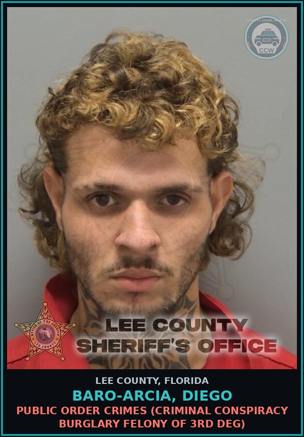 Booking mugshot of BARO-ARCIA, DIEGO in Lee County
