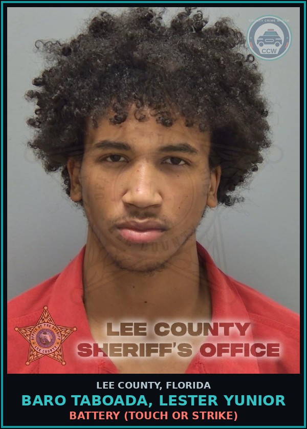 Booking mugshot of BARO TABOADA, LESTER YUNIOR in Lee County
