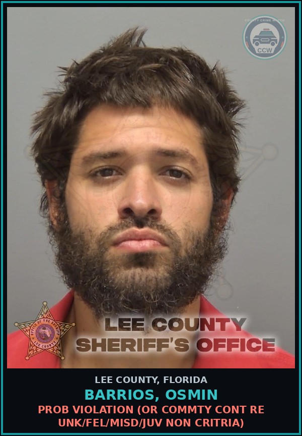 Booking mugshot of BARRIOS, OSMIN in Lee County