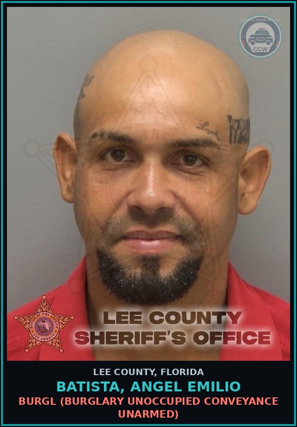 Booking mugshot of BATISTA, ANGEL EMILIO in Lee County