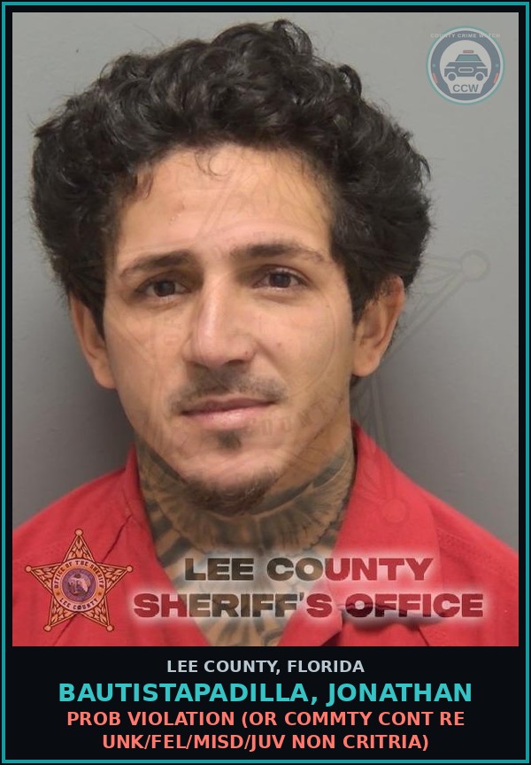 Booking mugshot of BAUTISTAPADILLA, JONATHAN in Lee County