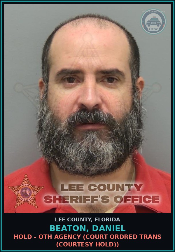 Booking mugshot of BEATON, DANIEL in Lee County