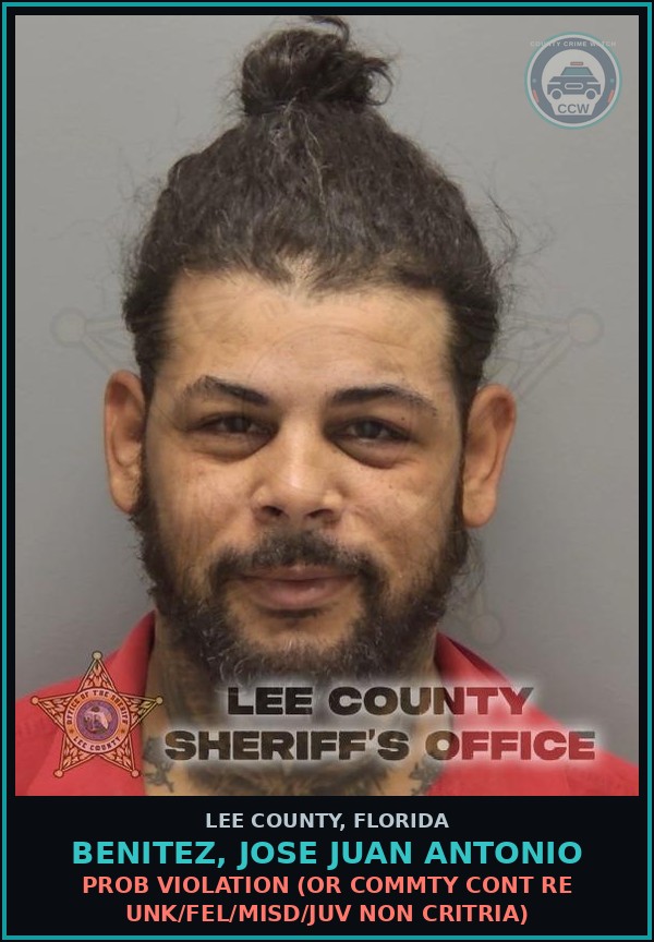 Booking mugshot of BENITEZ, JOSE JUAN ANTONIO in Lee County