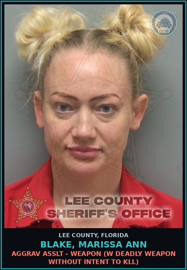 Booking mugshot of BLAKE, MARISSA ANN in Lee County