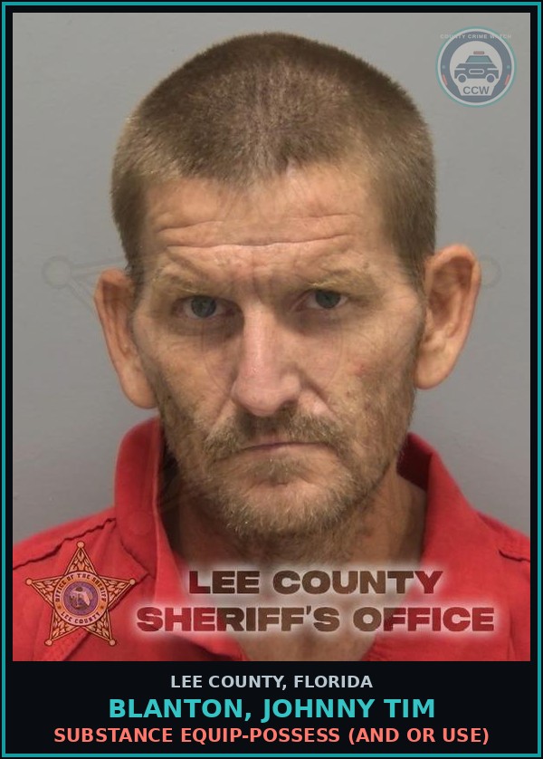 Booking mugshot of BLANTON, JOHNNY TIM in Lee County